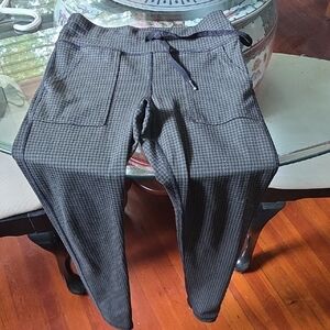 aerie Gray Houndstooth Jogger Leggings with Drawstring